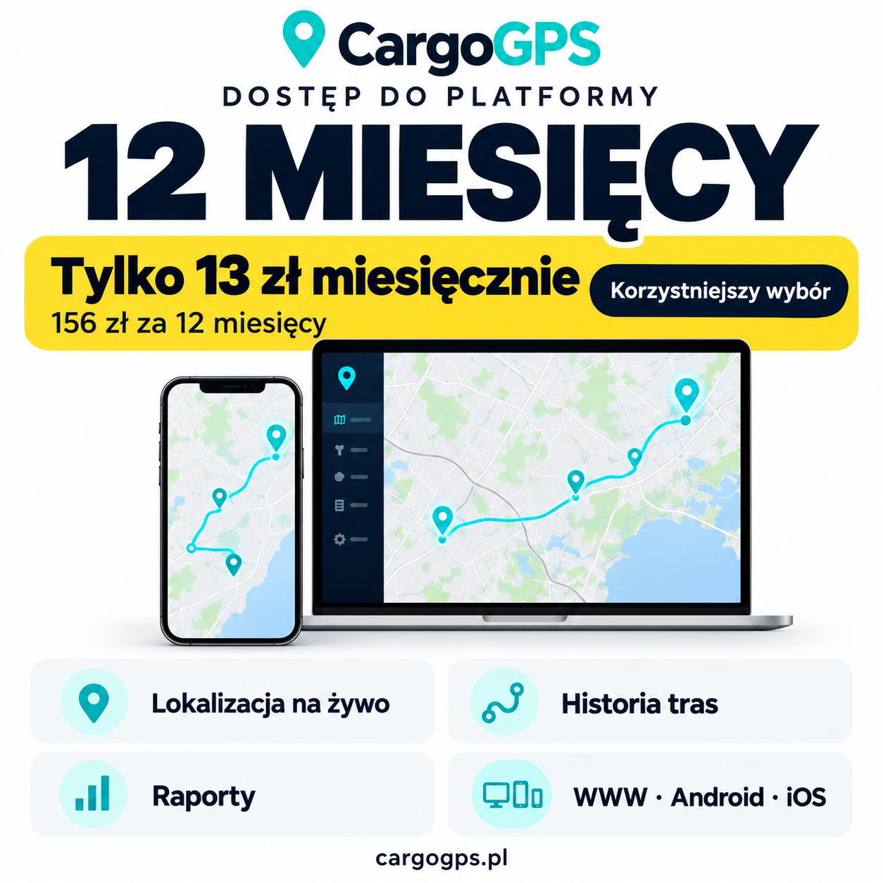 Dostęp do platformy CARGOGPS przedłużenie na 12 miesięcy